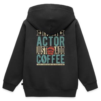 Acteur instantané Il suffit d’ajouter du café - Sweat Premium à capuche zippé enfant bio - noir - Dos - AI Model Kid Male (0cm)