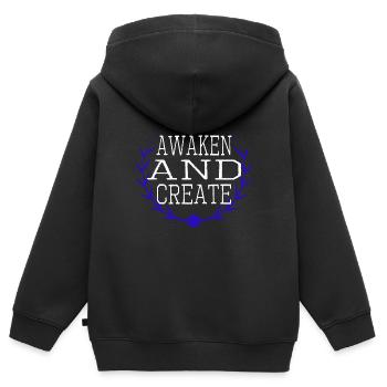 Découverte de soi Illumination état d’ génial - Sweat Premium à capuche zippé enfant bio - noir - Dos - AI Model Kid Male (0cm)