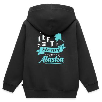 Alaska Souvenir Amour - Sweat Premium à capuche zippé enfant bio - noir - Dos - AI Model Kid Male (0cm)