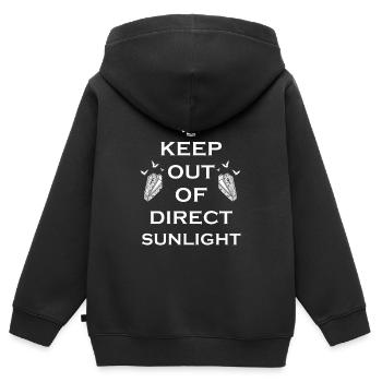 Von direkter Sonneneinstrahlung fernhalten Vampir - Kinder Premium Organic Zip Hoodie - Schwarz - Hinten - AI Model Kid Male (0cm)