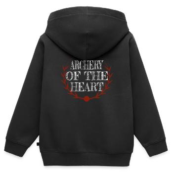 love community love funny sayings - Kinder Premium Organic Zip Hoodie - Schwarz - Hinten - AI Model Kid Male (0cm)