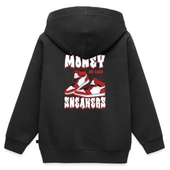 Turnschuh-Sammler - Kinder Premium Organic Zip Hoodie - Schwarz - Hinten - AI Model Kid Male (0cm)