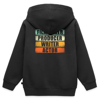 Filmemacher, Produzent, Autor, Schauspieler - Kinder Premium Organic Zip Hoodie - Schwarz - Hinten - AI Model Kid Male (0cm)