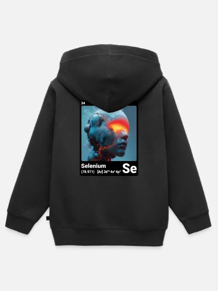 AI am Selen (bk) - Kinder Premium Organic Zip Hoodie - Schwarz