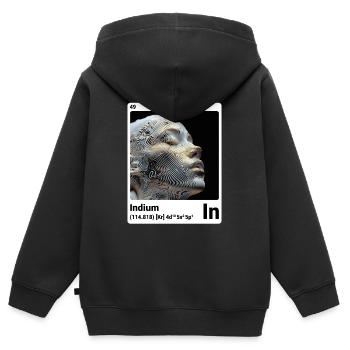 AI am Indium (wt) - Kinder Premium Organic Zip Hoodie - Schwarz - Hinten - AI Model Kid Male (0cm)