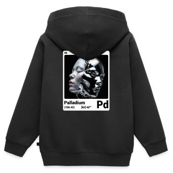 AI am Palladium (wt) - Kinder Premium Organic Zip Hoodie - Schwarz - Hinten - AI Model Kid Male (0cm)