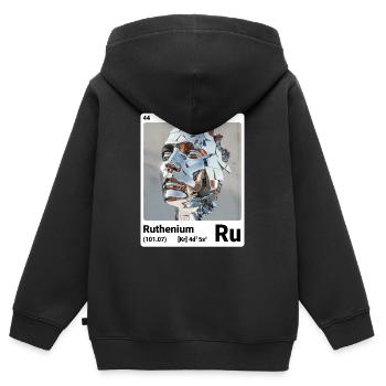AI am Ruthenium (wt) - Kinder Premium Organic Zip Hoodie - Schwarz - Hinten - AI Model Kid Male (0cm)