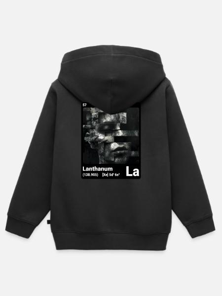 AI am Lanthan (bk) - Kinder Premium Organic Zip Hoodie - Schwarz