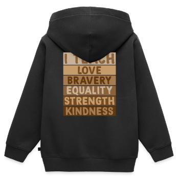 Enseignante ou enseignant du Mois de l’histoire des Noirs - Sweat Premium à capuche zippé enfant bio - noir - Dos - AI Model Kid Male (0cm)