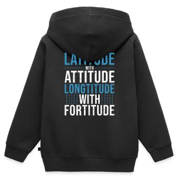 Geografie Erdkunde Kartologie Lustig - Kinder Premium Organic Zip Hoodie - Schwarz - Hinten - AI Model Kid Male (0cm)