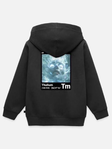 AI am Thulium (bk) - Kinder Premium Organic Zip Hoodie - Schwarz