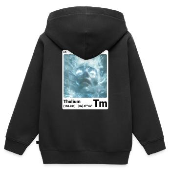 AI am Thulium (wt) - Sweat Premium à capuche zippé enfant bio - noir - Dos - AI Model Kid Male (0cm)