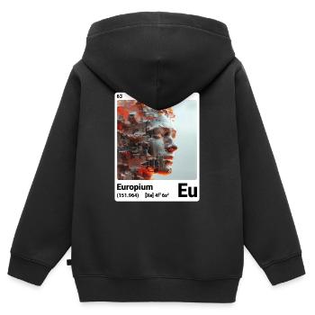 AI am Europium (at) - Kinder Premium Organic Zip Hoodie - Schwarz - Hinten - AI Model Kid Male (0cm)