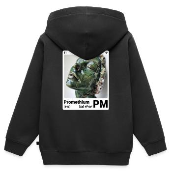 AI am Promethium (wt) - Kinder Premium Organic Zip Hoodie - Schwarz - Hinten - AI Model Kid Male (0cm)