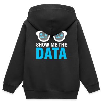 Data Engineer Zeig Mir Die Daten - Kinder Premium Organic Zip Hoodie - Schwarz - Hinten - AI Model Kid Male (0cm)