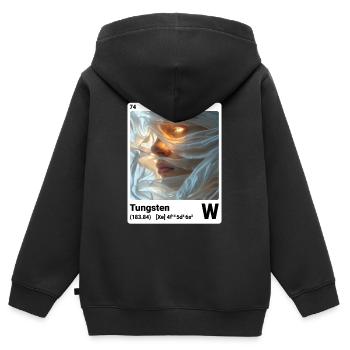 AI am Tungsten (wt) Stilelement periodisch - Kinder Premium Organic Zip Hoodie - Schwarz - Hinten - AI Model Kid Male (0cm)
