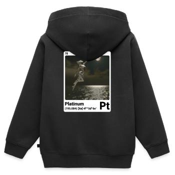 AI am Platinum (wt) style element periodic fashion - Kids Premium Organic Zip-up Hoodie - black - Back - AI Model Kid Male (0cm)