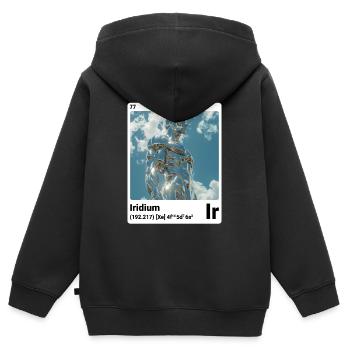 AI am Iridium (wt) Stilelement periodisch - Kinder Premium Organic Zip Hoodie - Schwarz - Hinten - AI Model Kid Male (0cm)