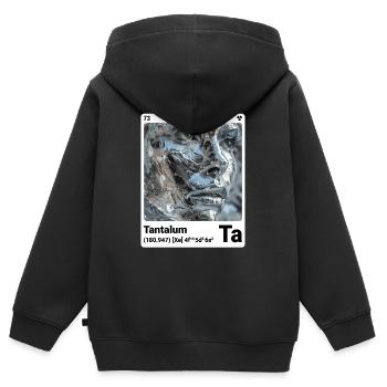AI am Tantal (at) Stilelement periodisch - Kinder Premium Organic Zip Hoodie - Schwarz - Hinten - AI Model Kid Male (0cm)