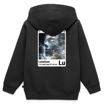 AI am Lutécium (wt) - Sweat Premium à capuche zippé enfant bio - noir - Dos - AI Model Kid Male (0cm)