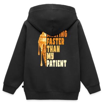Fondre plus vite que ma patience - Sweat Premium à capuche zippé enfant bio - noir - Dos - AI Model Kid Male (0cm)
