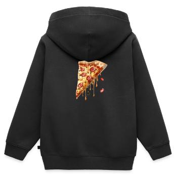 Délicieux saucisson à la pizza pour vous - Sweat Premium à capuche zippé enfant bio - noir - Dos - AI Model Kid Male (0cm)