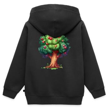 Colorful apple tree in cartoon style - Kids Premium Organic Zip-up Hoodie - black - Back - AI Model Kid Male (0cm)
