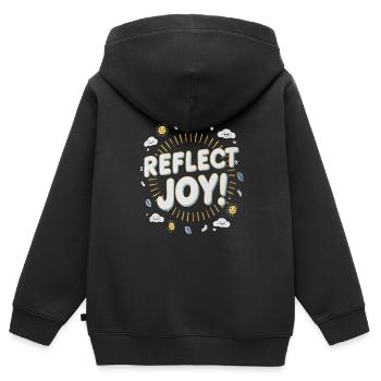 Refléter la joie, la positivité et la joie - Sweat Premium à capuche zippé enfant bio - noir - Dos - AI Model Kid Male (0cm)