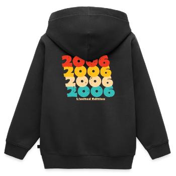 2006 : Edition Limitée - 18e anniversaire - Sweat Premium à capuche zippé enfant bio - noir - Dos - AI Model Kid Male (0cm)