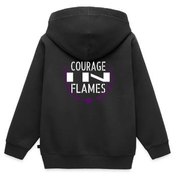 Actes de courage Premiers intervenants Sécurité communautaire - Sweat Premium à capuche zippé enfant bio - noir - Dos - AI Model Kid Male (0cm)