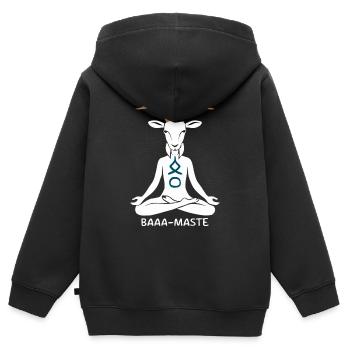 Relaxed Goat Baaa-Mast Yoga Pose - Kids Premium Organic Zip-up Hoodie - black - Back - AI Model Kid Male (0cm)