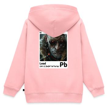 AI am Lead (wt) mode périodique style nerd - Sweat Premium à capuche zippé enfant bio - rose - Dos - AI Model Kid Female (0cm)