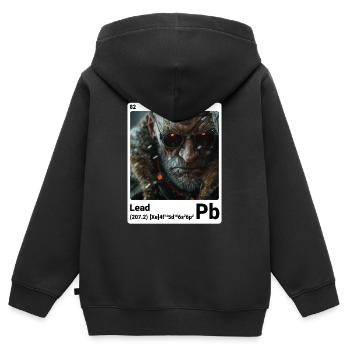 AI am Lead (at) Mode periodictable nerdig style - Kinder Premium Organic Zip Hoodie - Schwarz - Hinten - AI Model Kid Male (0cm)