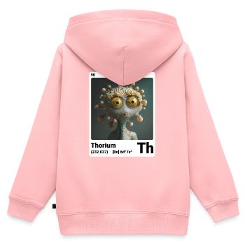 AI am thorium (wt) mode périodique nerdstyle nerd - Sweat Premium à capuche zippé enfant bio - rose - Dos - AI Model Kid Female (0cm)