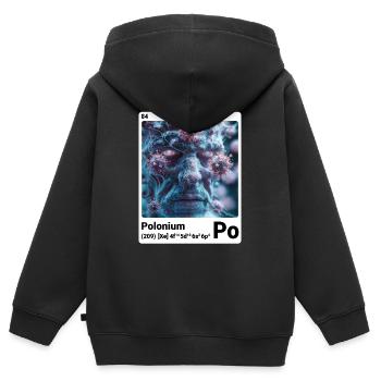 AI am Polonium (wt) mode périodique nerd - Sweat Premium à capuche zippé enfant bio - noir - Dos - AI Model Kid Male (0cm)