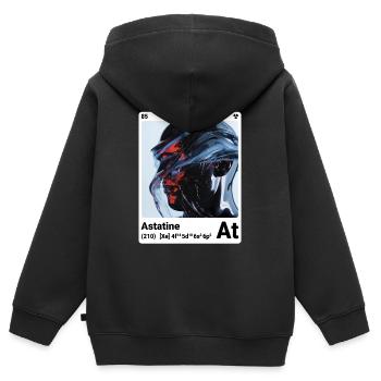 AI am Astate (wt) mode périodique ringard - Sweat Premium à capuche zippé enfant bio - noir - Dos - AI Model Kid Male (0cm)