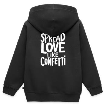 Spread Love Like Confetti Motiv - Kinder Premium Organic Zip Hoodie - Schwarz - Hinten - AI Model Kid Male (0cm)