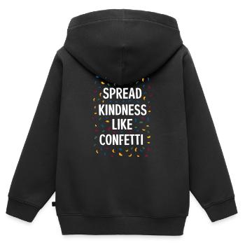 Spread Kindness Like Confetti - Kinder Premium Organic Zip Hoodie - Schwarz - Hinten - AI Model Kid Male (0cm)