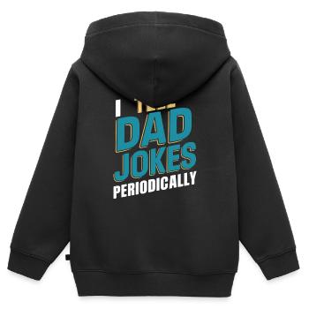 Je raconte périodiquement les blagues des pères - Sweat Premium à capuche zippé enfant bio - noir - Dos - AI Model Kid Male (0cm)