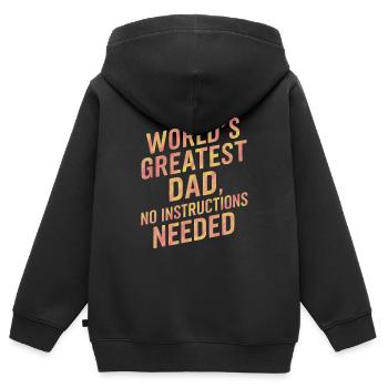 Worlds Greatest Dad Keine Anleitung Nötig - Kinder Premium Organic Zip Hoodie - Schwarz - Hinten - AI Model Kid Male (0cm)