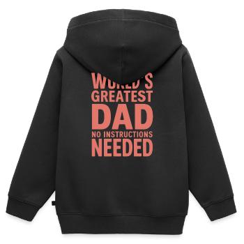 World's Greatest Dad - Keine Anleitung Nötig - Kinder Premium Organic Zip Hoodie - Schwarz - Hinten - AI Model Kid Male (0cm)