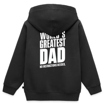 Worlds Greatest Dad Keine Anleitung Nötig - Kinder Premium Organic Zip Hoodie - Schwarz - Hinten - AI Model Kid Male (0cm)