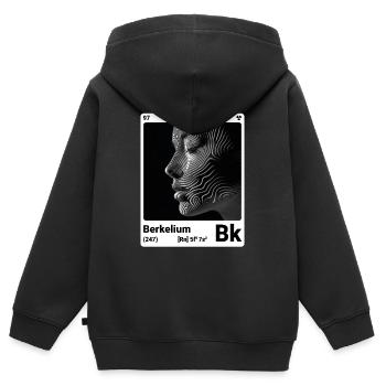 AI am Berkelium (wt) mode périodique ringard - Sweat Premium à capuche zippé enfant bio - noir - Dos - AI Model Kid Male (0cm)