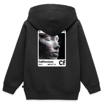 AI am Californium (wt) périodique de mode nerd - Sweat Premium à capuche zippé enfant bio - noir - Dos - AI Model Kid Male (0cm)