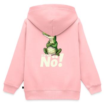 Krokodil Mit Einfach Nö Spruch - Kinder Premium Organic Zip Hoodie - Rosa - Hinten - AI Model Kid Female (0cm)