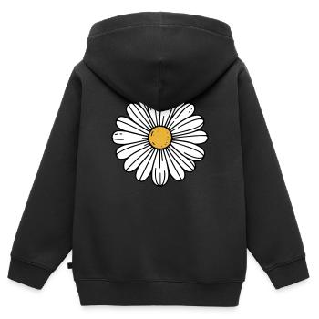 Gänseblümchen - Kinder Premium Organic Zip Hoodie - Schwarz - Hinten - AI Model Kid Male (0cm)
