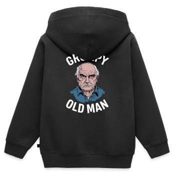 Grumpy Old Man Lustiger Spruch - Kinder Premium Organic Zip Hoodie - Schwarz - Hinten - AI Model Kid Male (0cm)