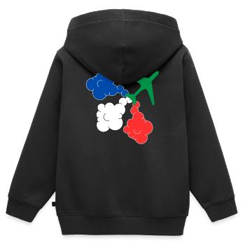 Militärflugzeug Patrouille de France - Kinder Premium Organic Zip Hoodie - Schwarz - Hinten - AI Model Kid Male (0cm)