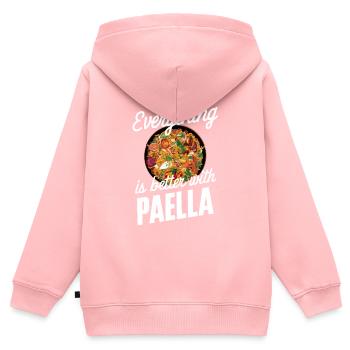 Everything Is Better With Paella - Kinder Premium Organic Zip Hoodie - Rosa - Hinten - AI Model Kid Female (0cm)
