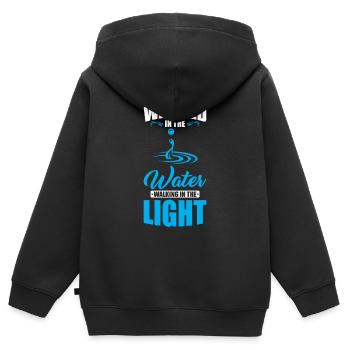 Washed in the water, walking in the light - Kids Premium Organic Zip-up Hoodie - black - Back - AI Model Kid Male (0cm)